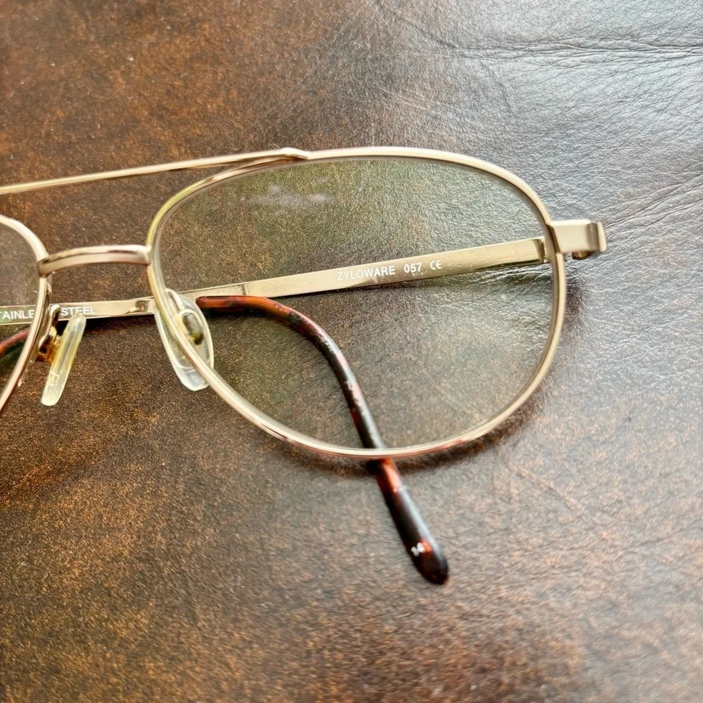 Stetson Zyloware 057 Stainless Steel Gold Aviator UnisexGlasses Frame Only 55-16 - Picture 8 of 12